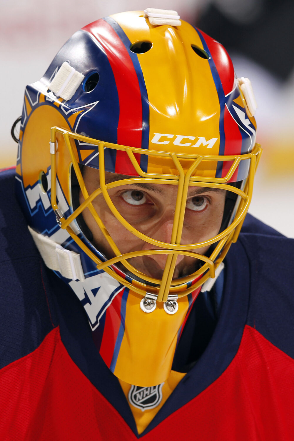 LUONGO'S MASK, ALL SHINY AND NEW - Florida Panthers Virtual Vault