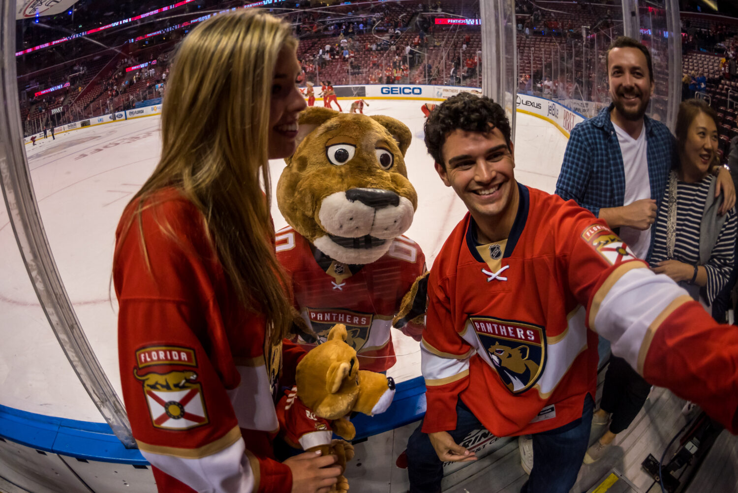 Florida Panthers - Jonathan Huberdeau poses with a fan during